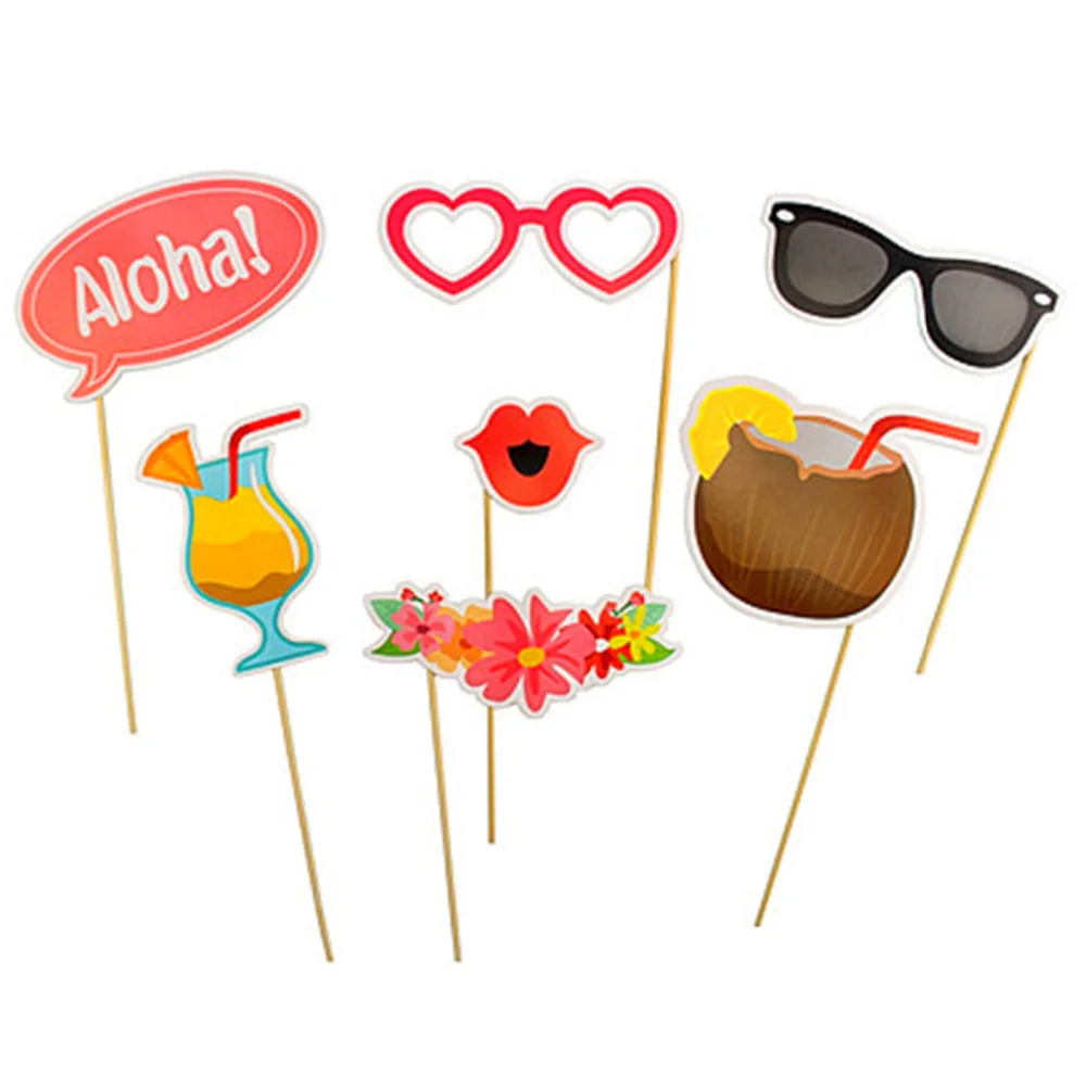 21 шт Фламинго тропическая летняя фотобудка реквизит палочка на день рождения