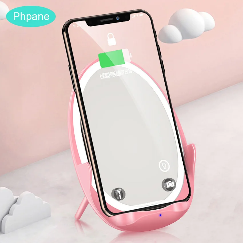 Устройство для быстрой беспроводной зарядки с подставкой и лампой