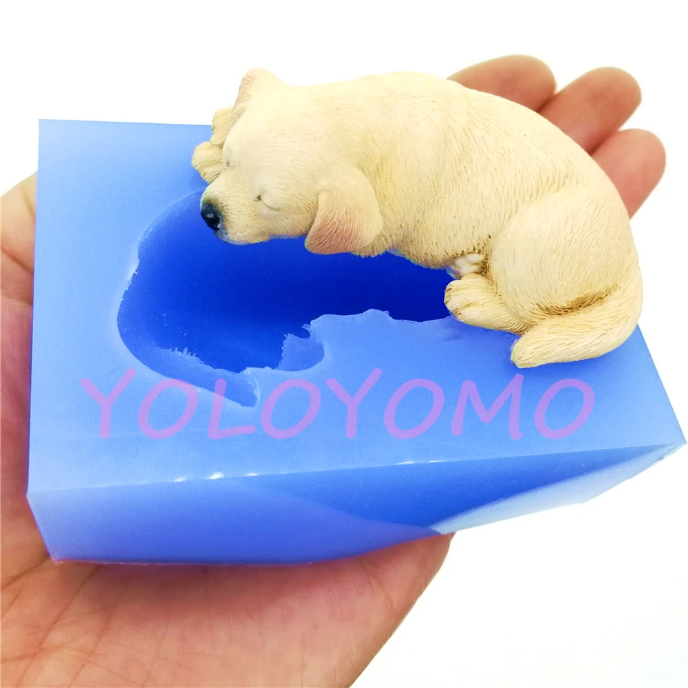 D799YL Sleepping собака силиконовая форма украшения торта помадка смолы искусство Мыло