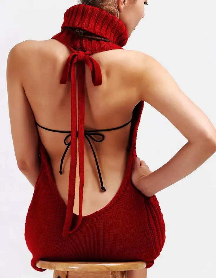 Осень зима с высоким плотно облегающим шею воротником Свитер без рукавов Moe для