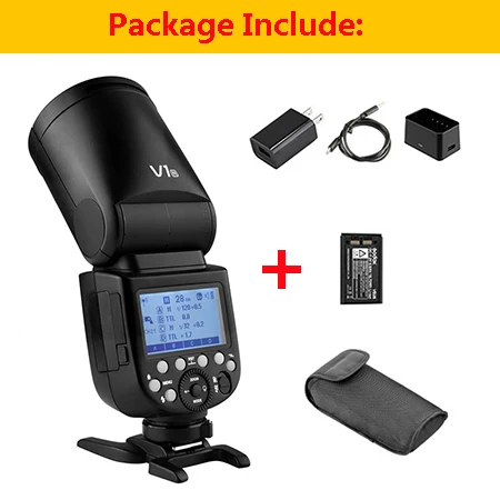 Godox V1 V1S/V1N/V1C/V1O/V1F ttl Li-Ion круглая головка вспышка для фотоаппарата вспышка для Nikon/sony/Canon/Fujifilm/Olympus, Godox V1 вспышка - Цвет: only Flash