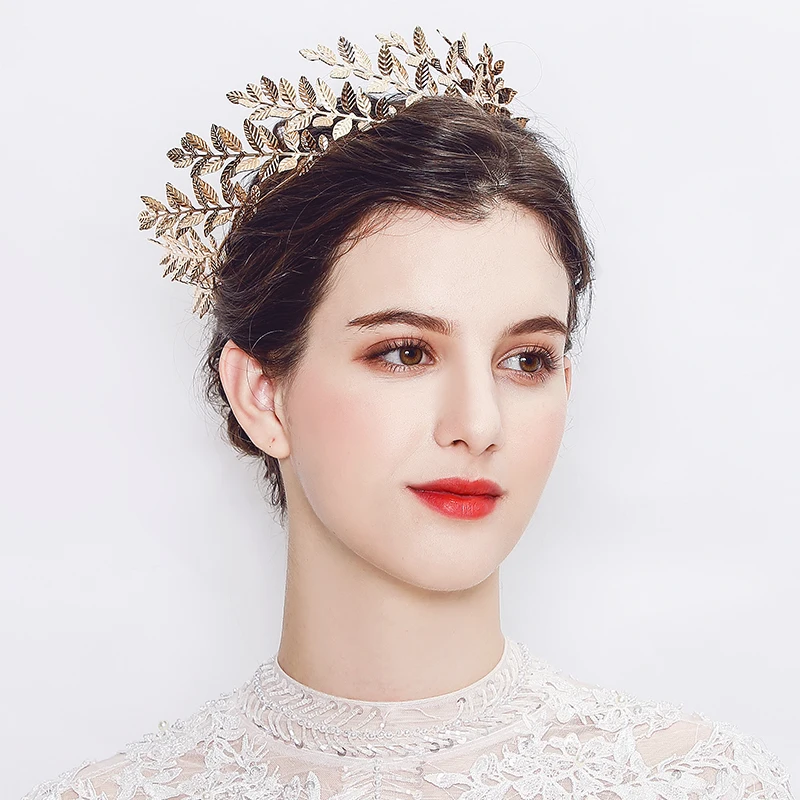 Женские украшения для волос Miallo роскошные свадебные тиары в форме золотого листа
