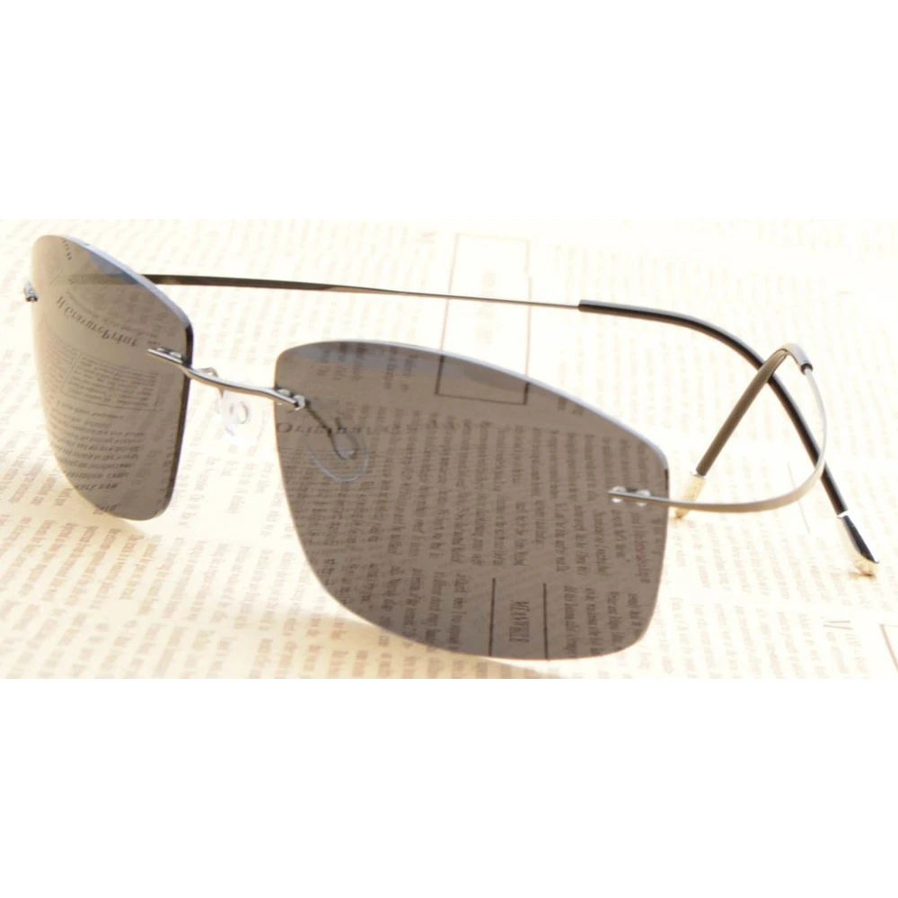 S1504 очки без оправы титановая оправа поляризованные солнцезащитные очки|polarized