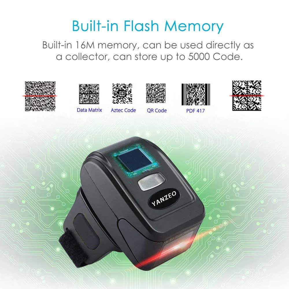 Yanzeo R1820 Портативный беспроводной мини qr код носимое кольцо Bluetooth 2 4G 2D сканер штрих