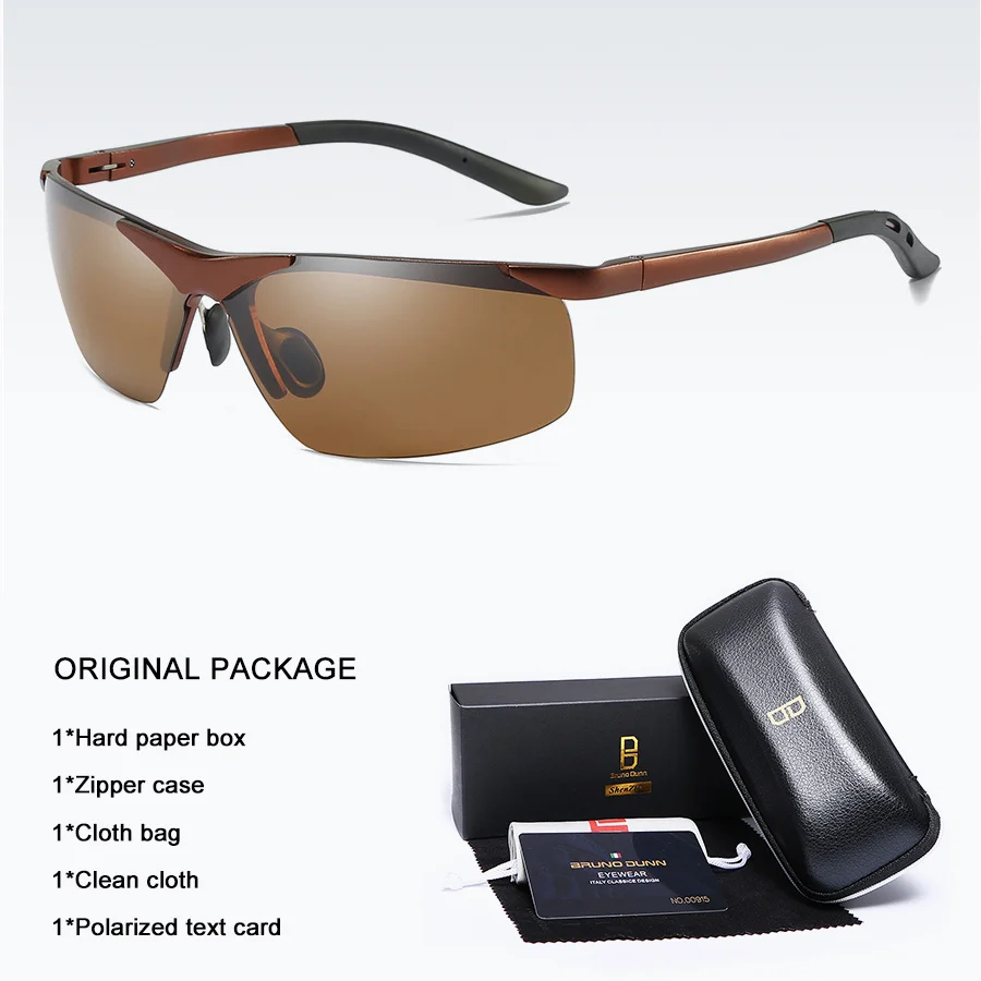 Мужские солнцезащитные очки Бруно Данн Поляризованные брендовые дизайнерские с