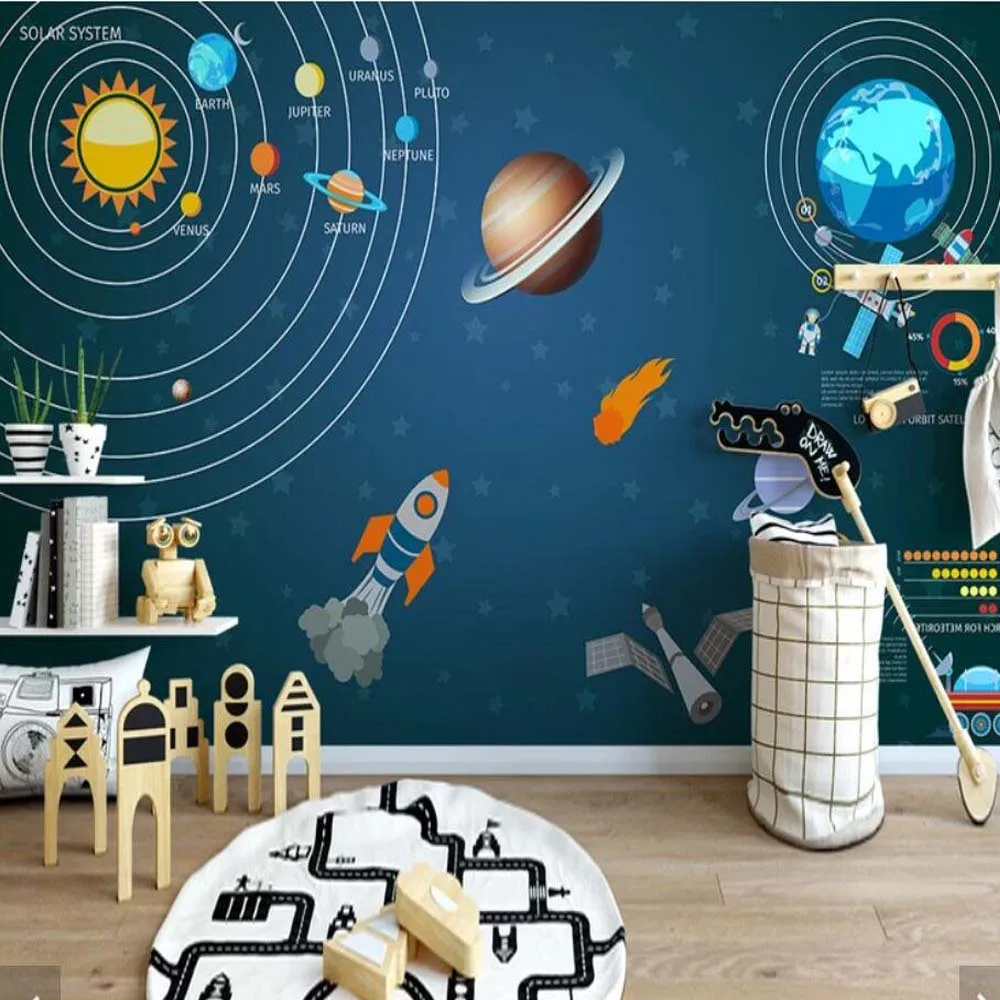 3D Ручная картина маслом космическая Вселенная настенная бумага настенные