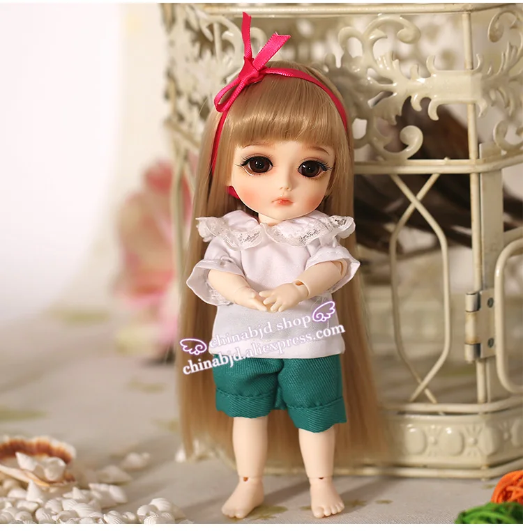 BJD/одежда 1/8 г.; белая футболка принцессы и шорты; милый и милый костюм для лати желтого цвета; YF8-12; Аксессуары для кукол