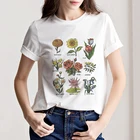 Женская футболка с рисунком диких цветов, Винтажная футболка в стиле 90-х с принтом солнечного света и растений, лето