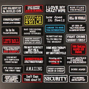 Черно-белые модные английские нашивки с надписями для ткани, Горячая Вышивка, шитье своими руками, значки