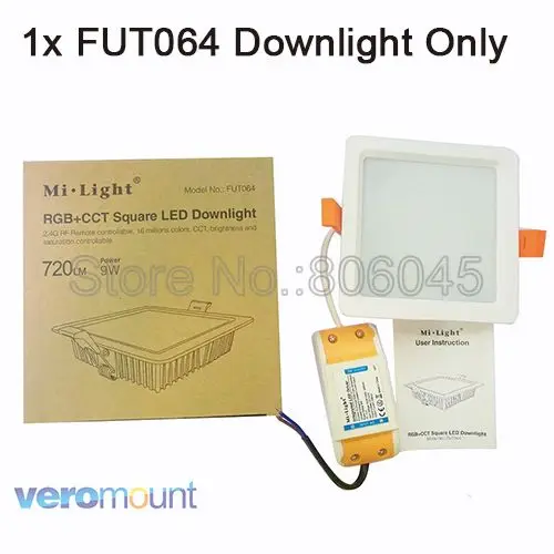 1 Downlight Only Mi светильник FUT064 9 Вт RGB+ CCT квадратный светодиодный вниз светильник встраиваемые светильник AC85-265V Вай-Фай совместимый 2,4G 4 зоны Беспроводной пульт дистанционного управления - Испускаемый цвет: 1 Downlight Only