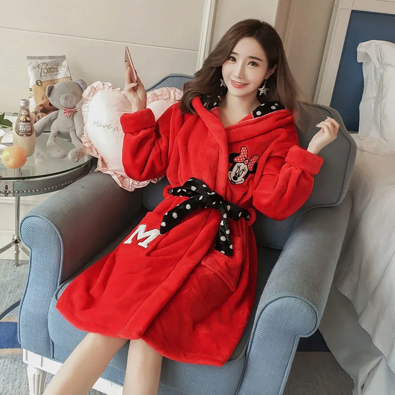 Модные зимние новые женские халаты Коралловый бархатный халат пижамы банный