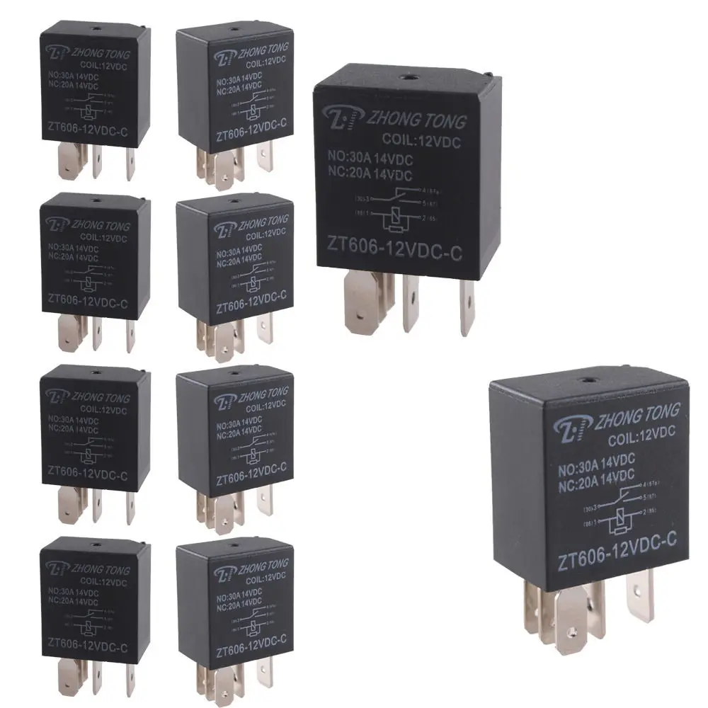 Комплект реле EE support для автомобиля 10 шт. 30 А 12 В 5 контактов вентилятора