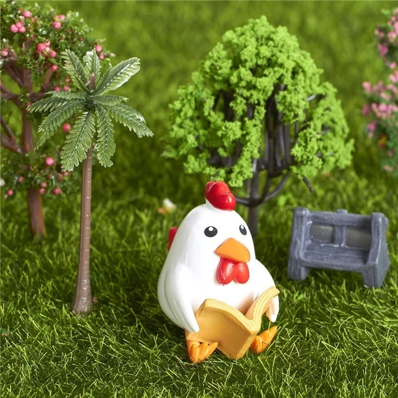 4 шт./компл. мини животные из смолы кран Цыпленок детское украшение для