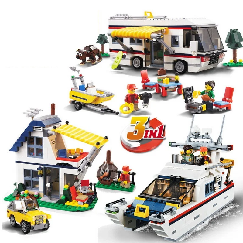 3117 792 шт. отпуск бегства Camper летние домашние архитектор 3 в 1 Building Block Совместимость