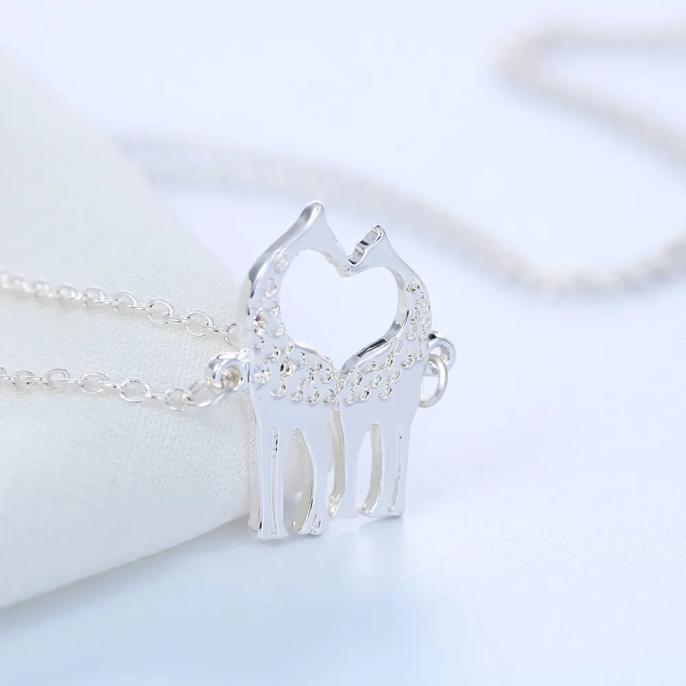 Позолоченные двухслойные ожерелья с жирафом для женщин романтические модные