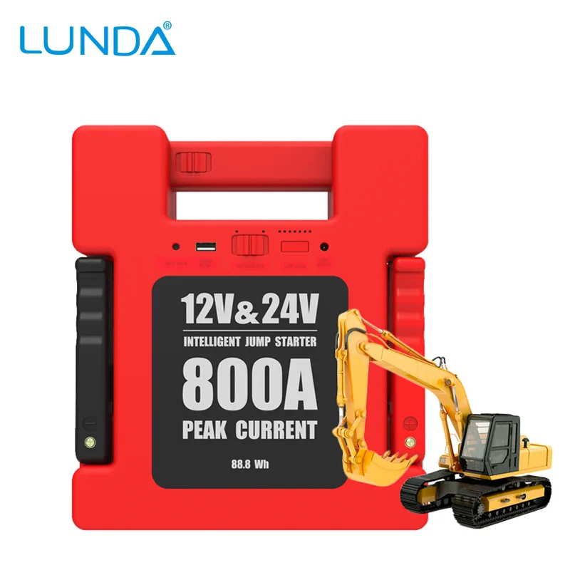Красный Чехлы LUNDA защищают 800A пик 12/24V пусковое устройство Батарея усилитель Мощность пакет(все газа или до 6L дизельный двигатель - Цвет: Красный