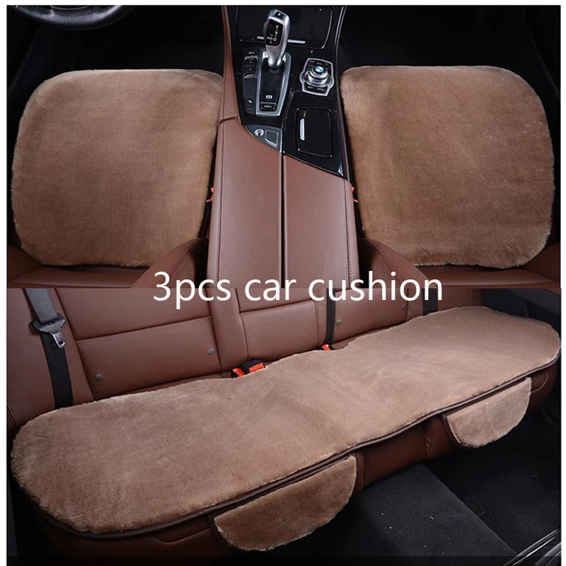 Набор чехлов на автомобильные сиденья из искусственного меха 3 шт.|car seat cover|padded