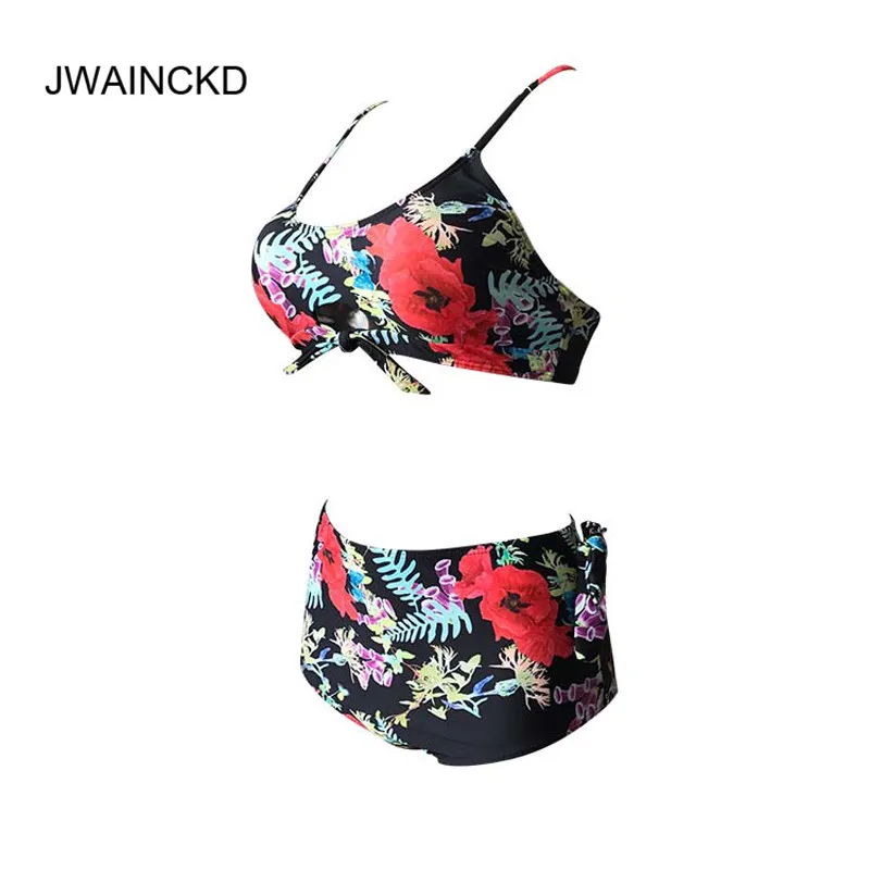 JWAINCKD Bikini Push Up 2019 Mujer Print High Waist Bikinis Set Swimwear Women Swimsuit Female Bandage Biquini Suit Beach Wear | Женская