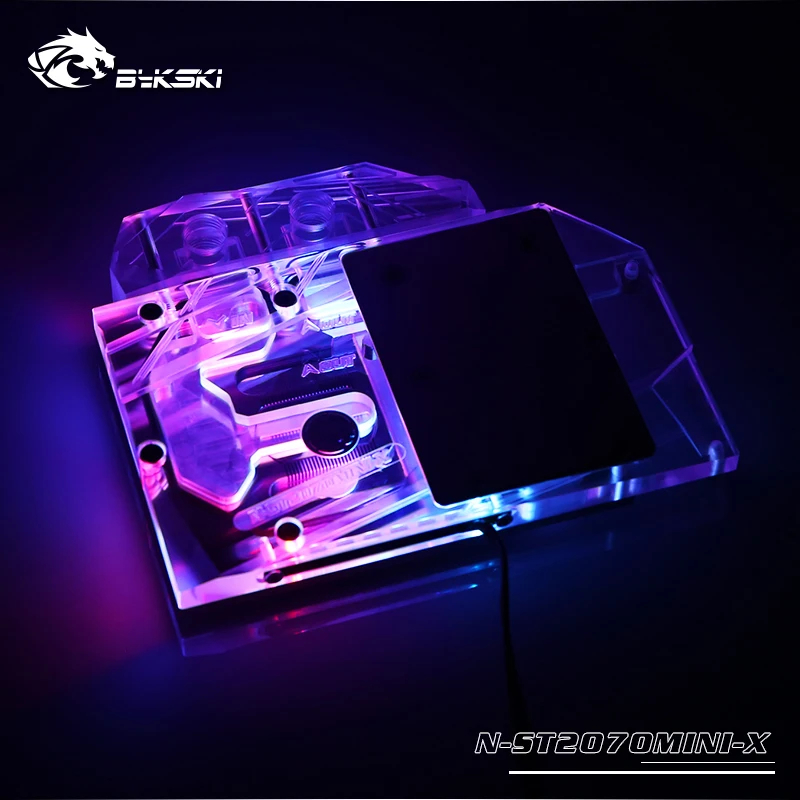 Bykski N ST2070MINI X GPU/VGA полное покрытие блок водяного охлаждения со светодиодной