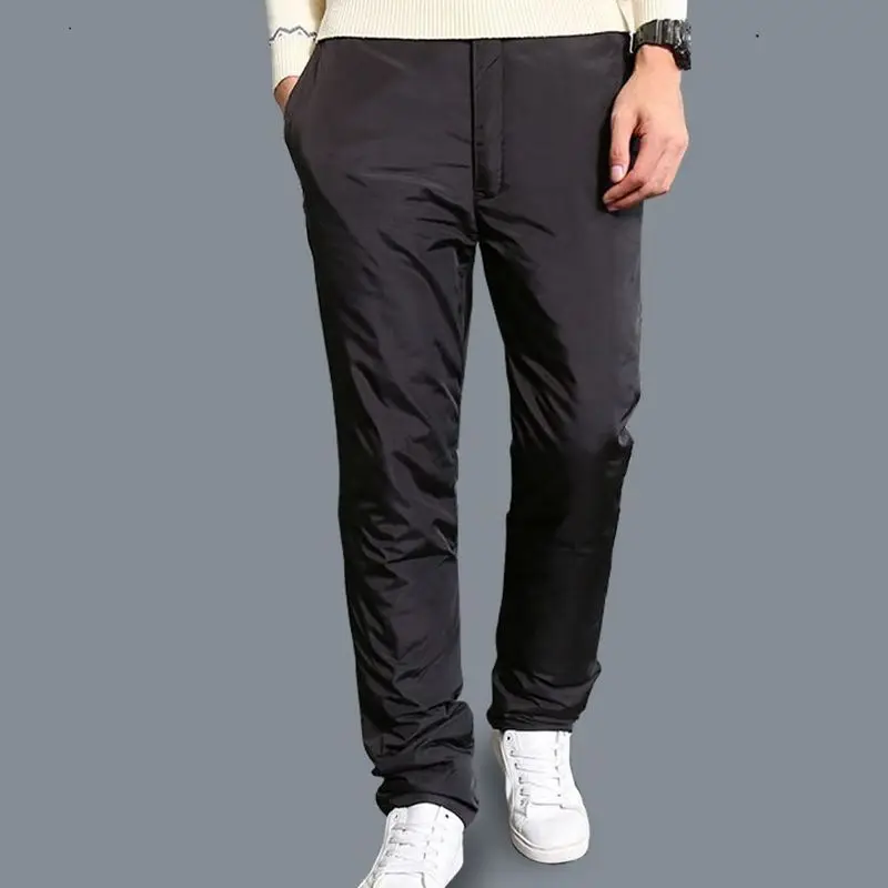 Мужские брюки с хлопковой подкладкой зимние высокой талией деловые хлопковые