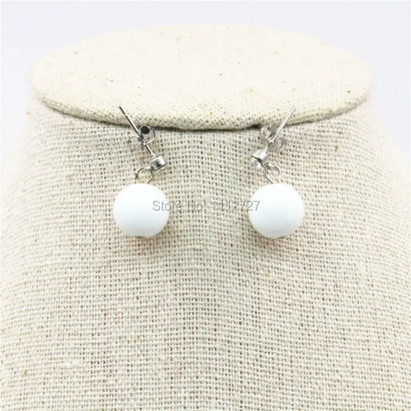 Женские серьги гвоздики с белыми бусинами 6 14 мм|stud earrings|earrings womenbeaded bead earrings |
