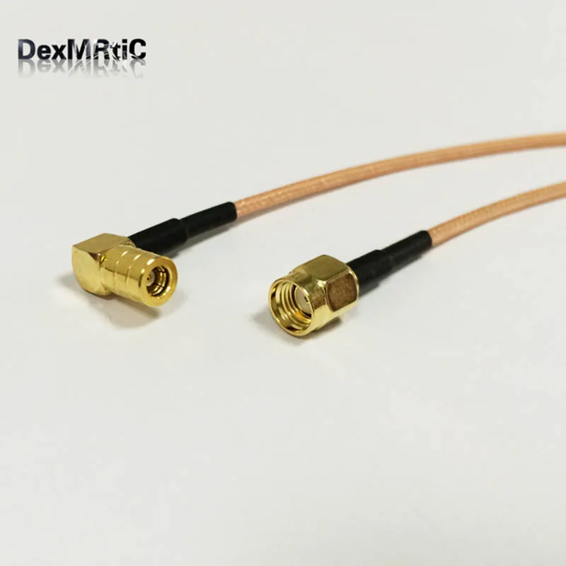 RP SMA штекер к SMB Женский правый угол RA Соединительный кабель RG316 15 м 6 дюймов