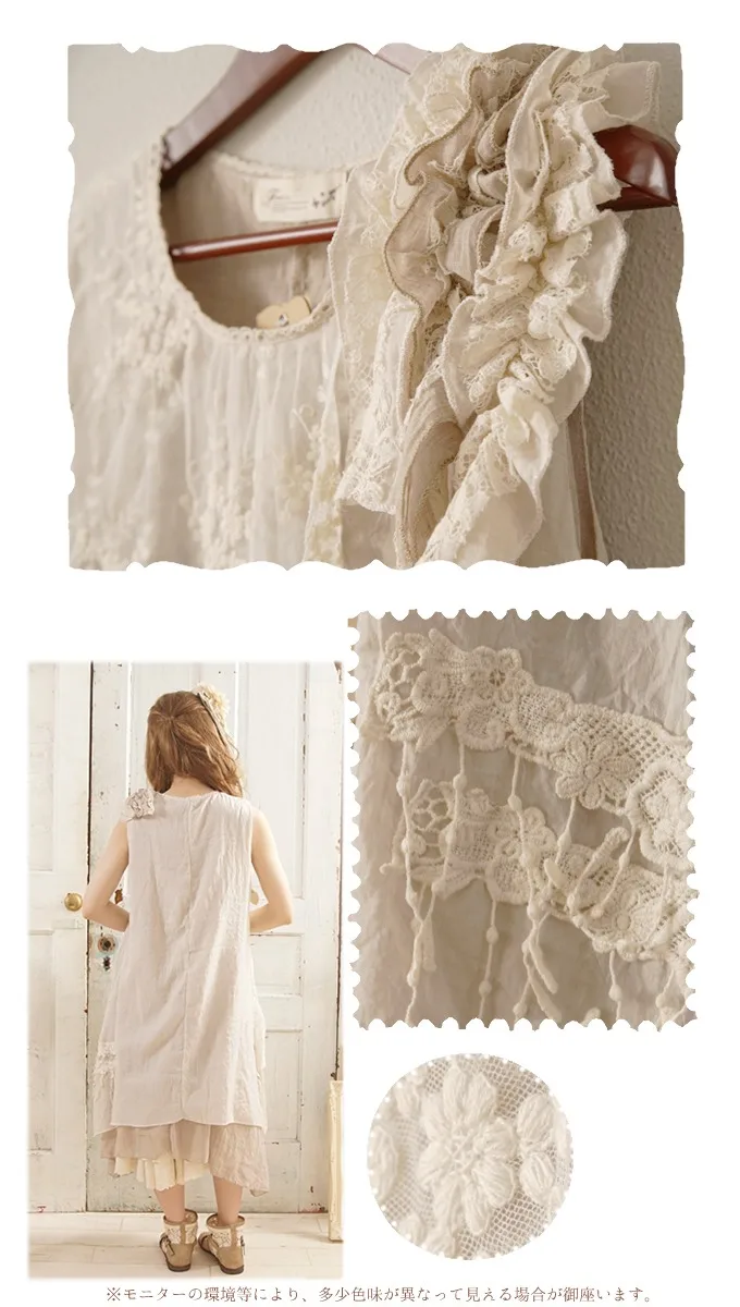 2018 Новый Мори девушка Для женщин О-образным вырезом Весна и осень цельнокроеное