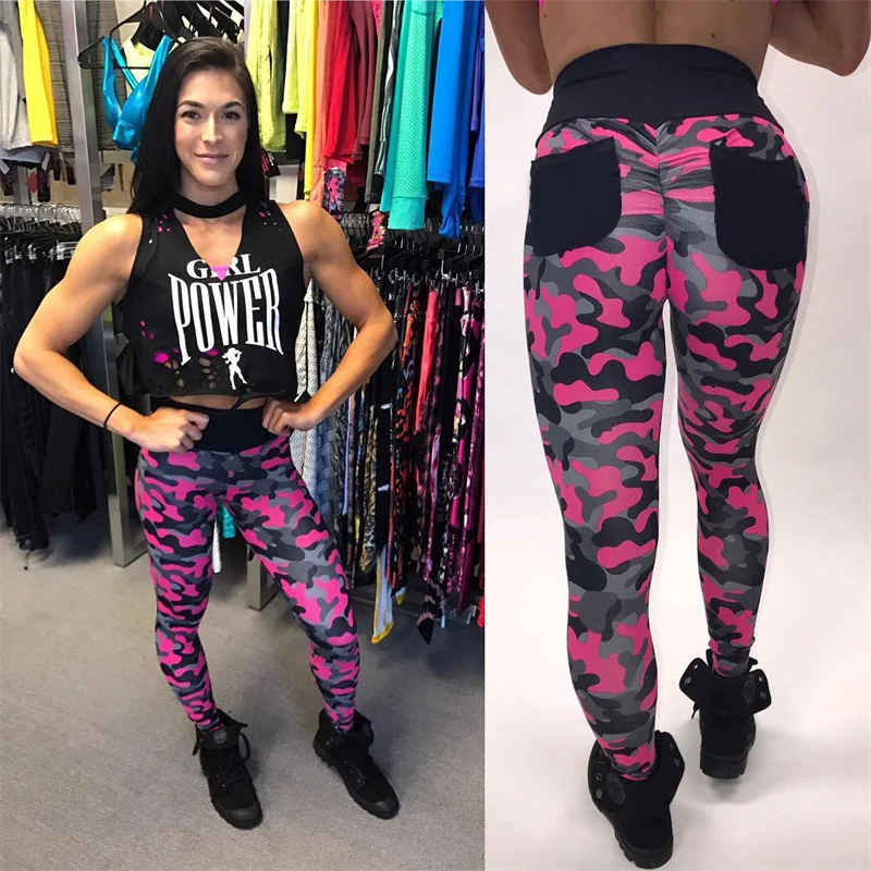 NORMOV Sexy High Waist Leggings Women Workout Camouflage Printed Leggins Female Fitness Clothing Push Up Pants Femme Gotico | Женская