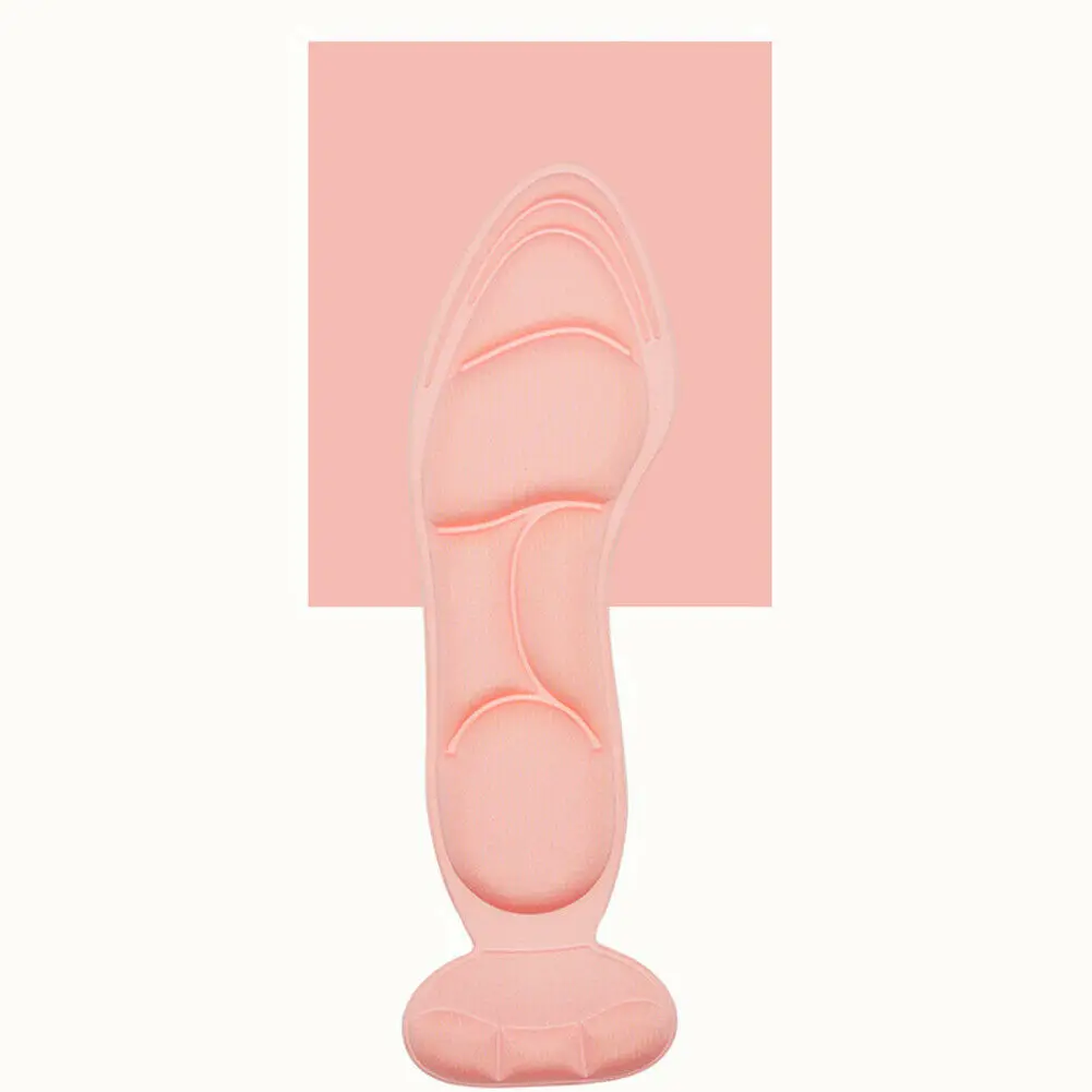 Pink Round Memory Sponge 4D обувные стельки с подушечками на пятке удобные вставки для женщин Новинка - Цвет: Pink Round