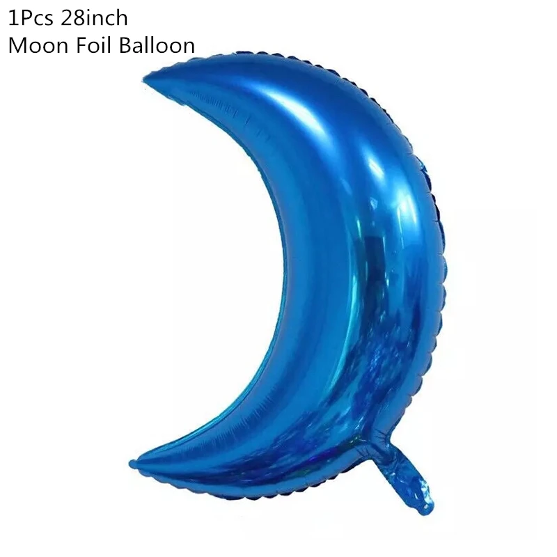 1pcs 28inch moon Космическая вечеринка астронавт ракета корабль фольгированные шары Галактика/Солнечная система тематическая вечеринка Мальчик Дети День рождения украшения сувениры - Цвет: 1pcs 28inch moon