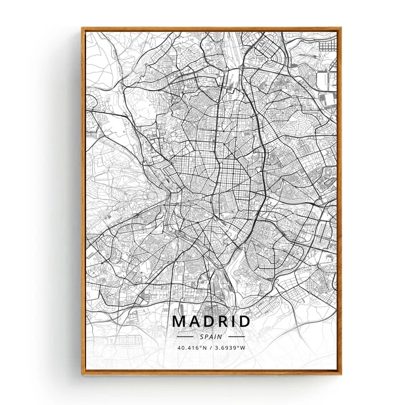 Современный знаменитый стиль Мадрид Манчестер мекский город плакат