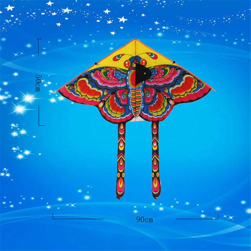 

1PC 90 * 55 Cm Nylon Rainbow Butterfly Kite Outdoor Foldable Children's Kite Stunt Kite Surf Without Line High Quality