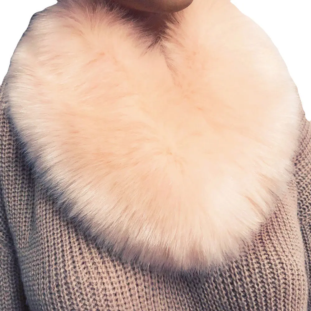 Модная зимняя женская пушистая накидка из искусственного меха шарф теплый