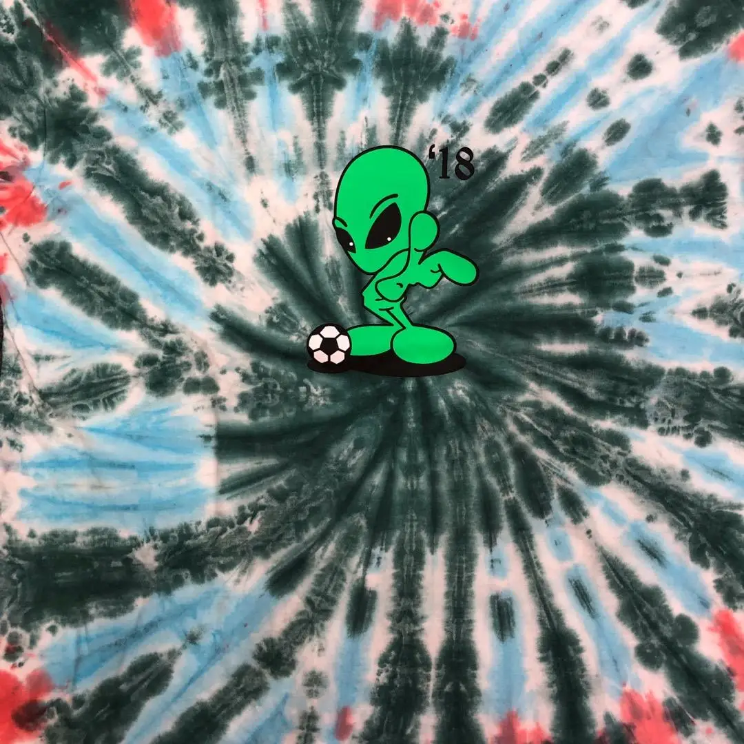 19SS Трэвиса Скотта астромира футболка 1:1 высокое качество инопланетянин Tie Dye футболка уличного рынка хип-хоп Astroworld футболка