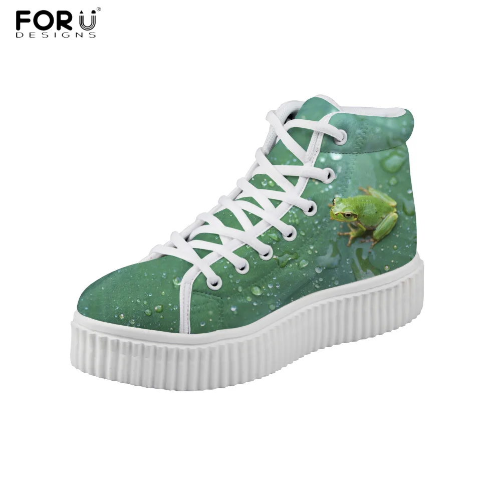 FORUDESIGNS/забавная женская повседневная обувь на платформе с принтом улитки Женские