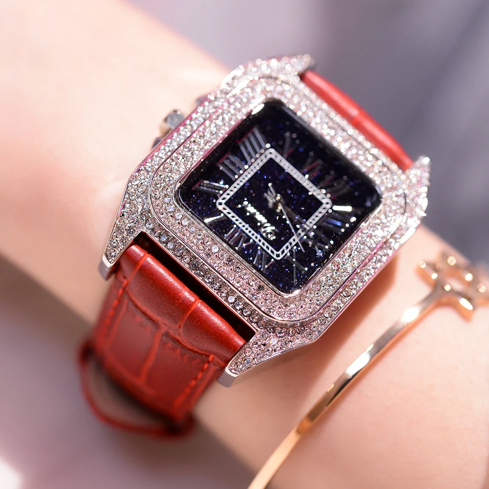 Женские часы с квадратным большим циферблатом модные трендовые