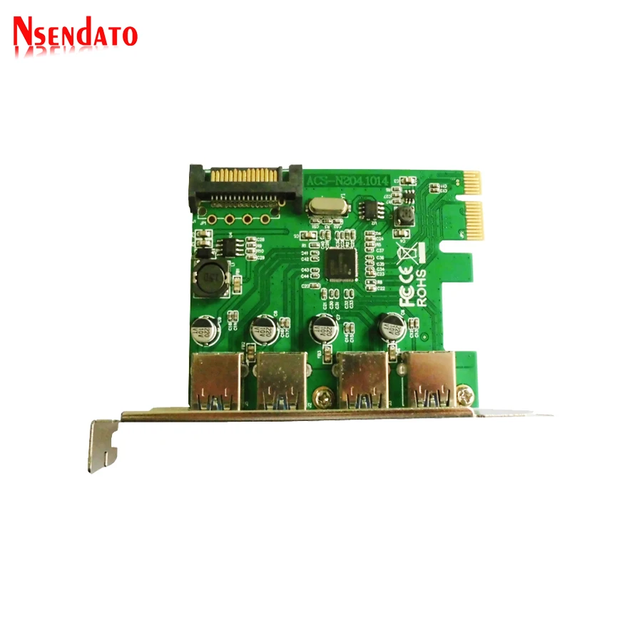 Оригинальный адаптер N204 Plus ACS PCI-E к USB 3 0 с 4 портами плата расширения для внешнего
