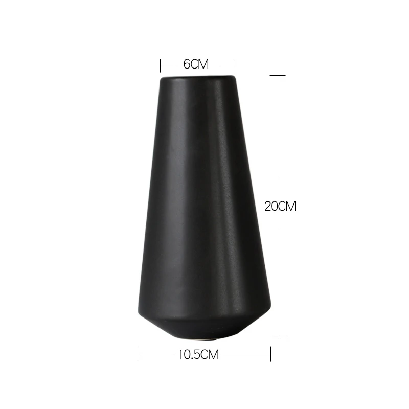 F 20x6x10.5cm Современная Минималистичная черная/белая керамическая ваза, настольная ваза ручной работы, высушенные цветочные украшения, аксессуары для украшения дома - Цвет: F 20x6x10.5cm