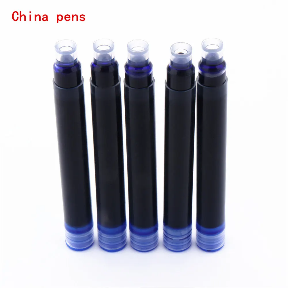 JINHAO 301 инкрустированный алмазами шляпа Канцтовары офисный школьный принадлежности financy tip чрезвычайно тонкие Перьевые Ручки Новинка - Цвет: 5pcs ink Blue