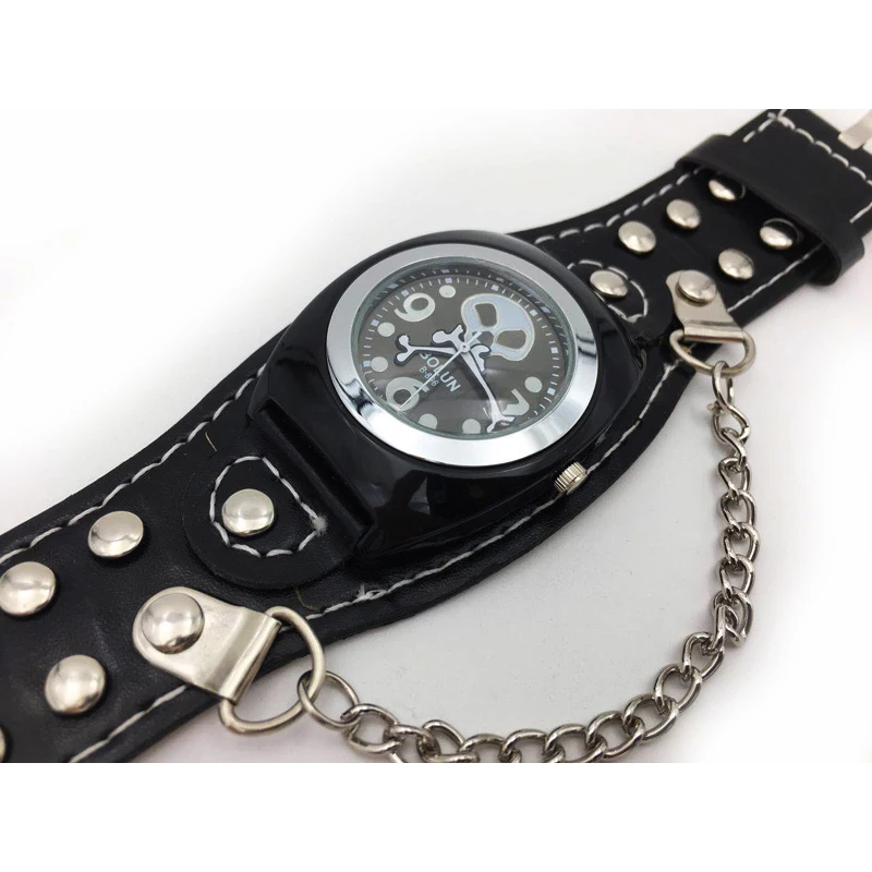 Мужские кварцевые часы в стиле ретро панк с черепом|Кварцевые мужские часы| |