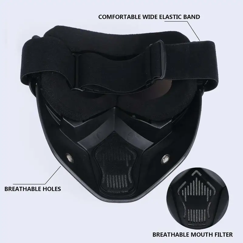 Мотоциклетный шлем очки для езды со съемной лицевой маской съемные