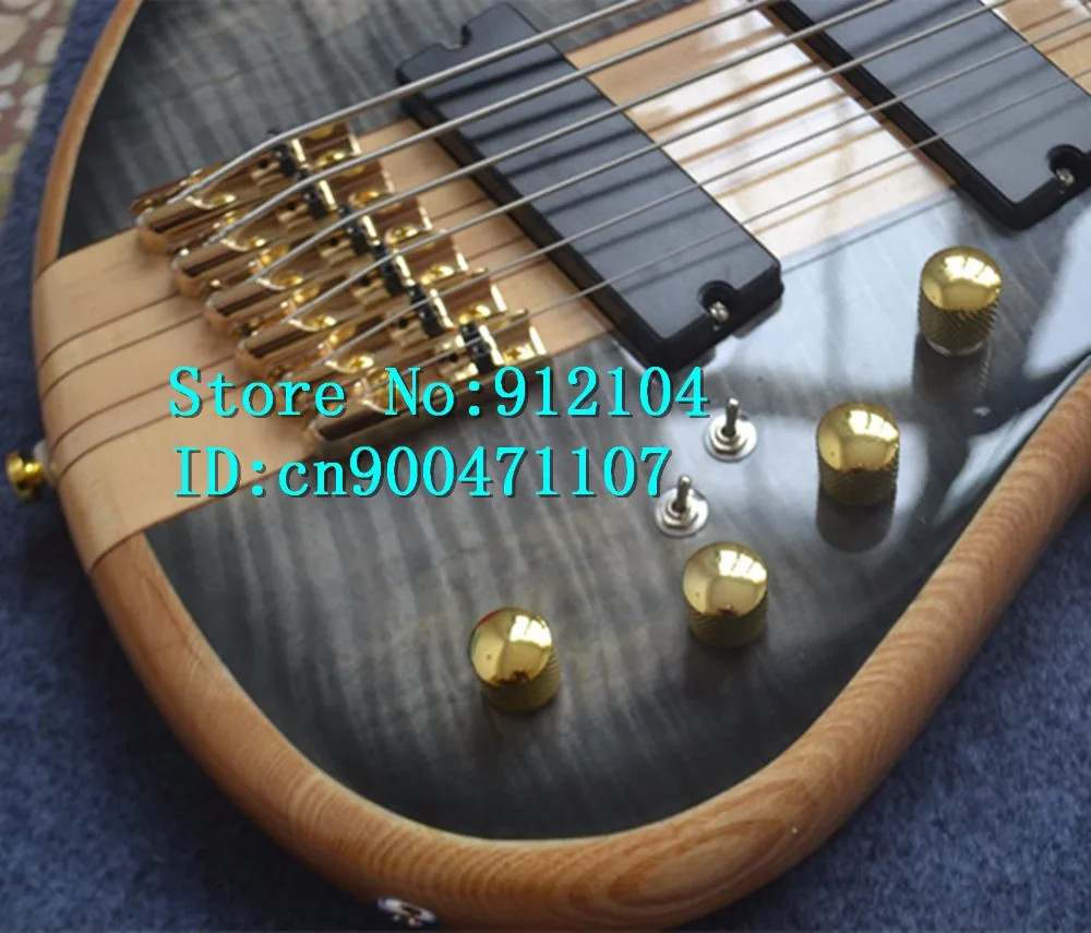 Новый Большой Джон 6 струн fanned сэндвич электрическая бас гитара в синем с телом elm