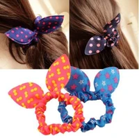bunny ears fabrics head flowers hair band dots stripe floral high resilience bowknot hair rings hair care styling tools ha072