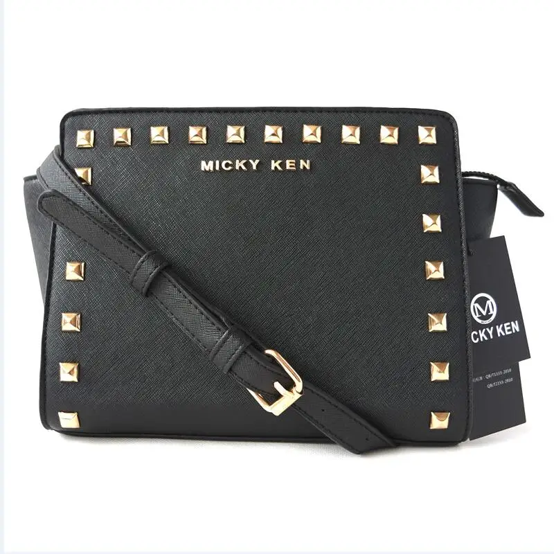 Роскошный клатч женская сумка-мессенджер с заклепками брендовая дизайнерская