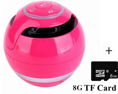 Pink with 8G card Портативная колонка Bluetooth динамик беспроводной шар мини Handfree TF FM радио с микрофоном MP3 Глобус аудио звуковая коробка для телефона ПК - Цвет: Pink with 8G card