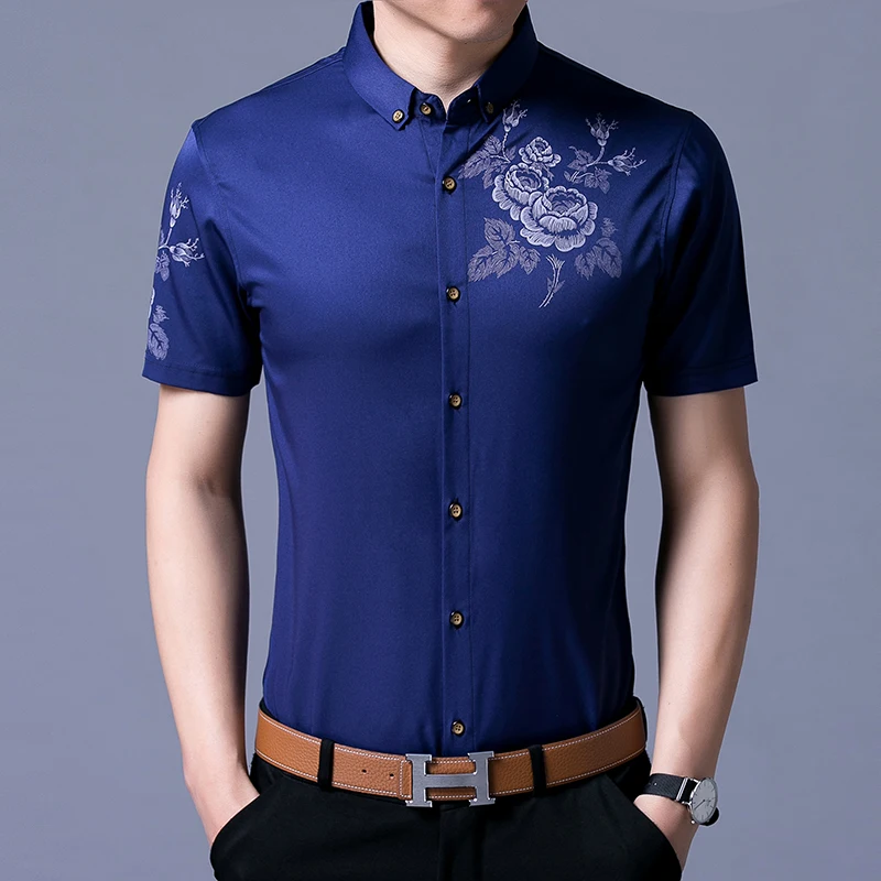 Горячая Распродажа новый стиль летняя мужская одежда с цветочным принтом