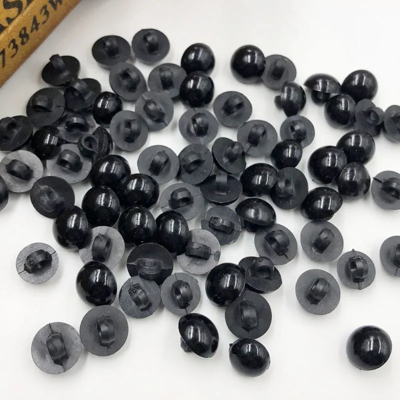12 mm 50 шт., разноцветные черные пластиковые пуговицы для скрапбукинга, полужемчужные хвостовик, пуговицы, Глаза животных, для игрушек, сделай сам, ручная швейная одежда PT260 - Цвет: 12 mm