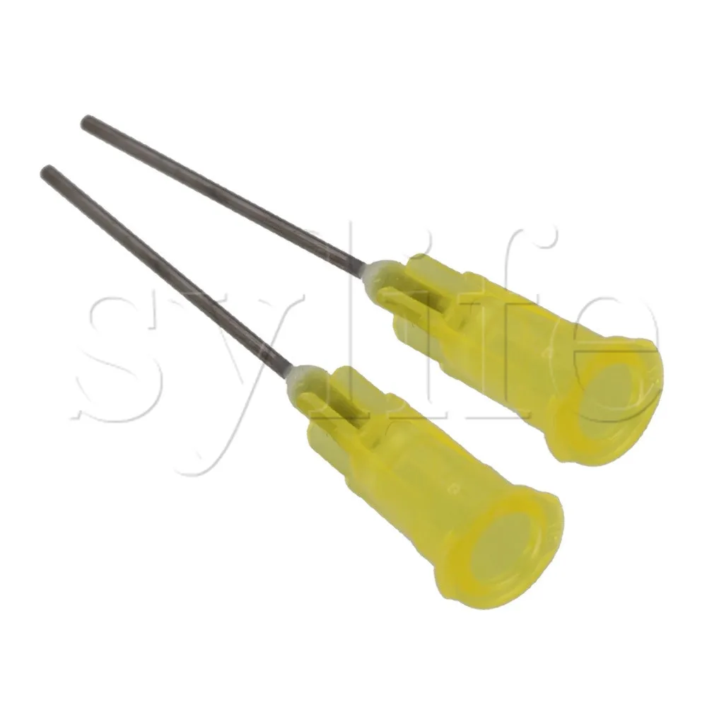 

100pcs Industrial 20Ga Dispensing 1 inch Blunt Needle Tip Yellow