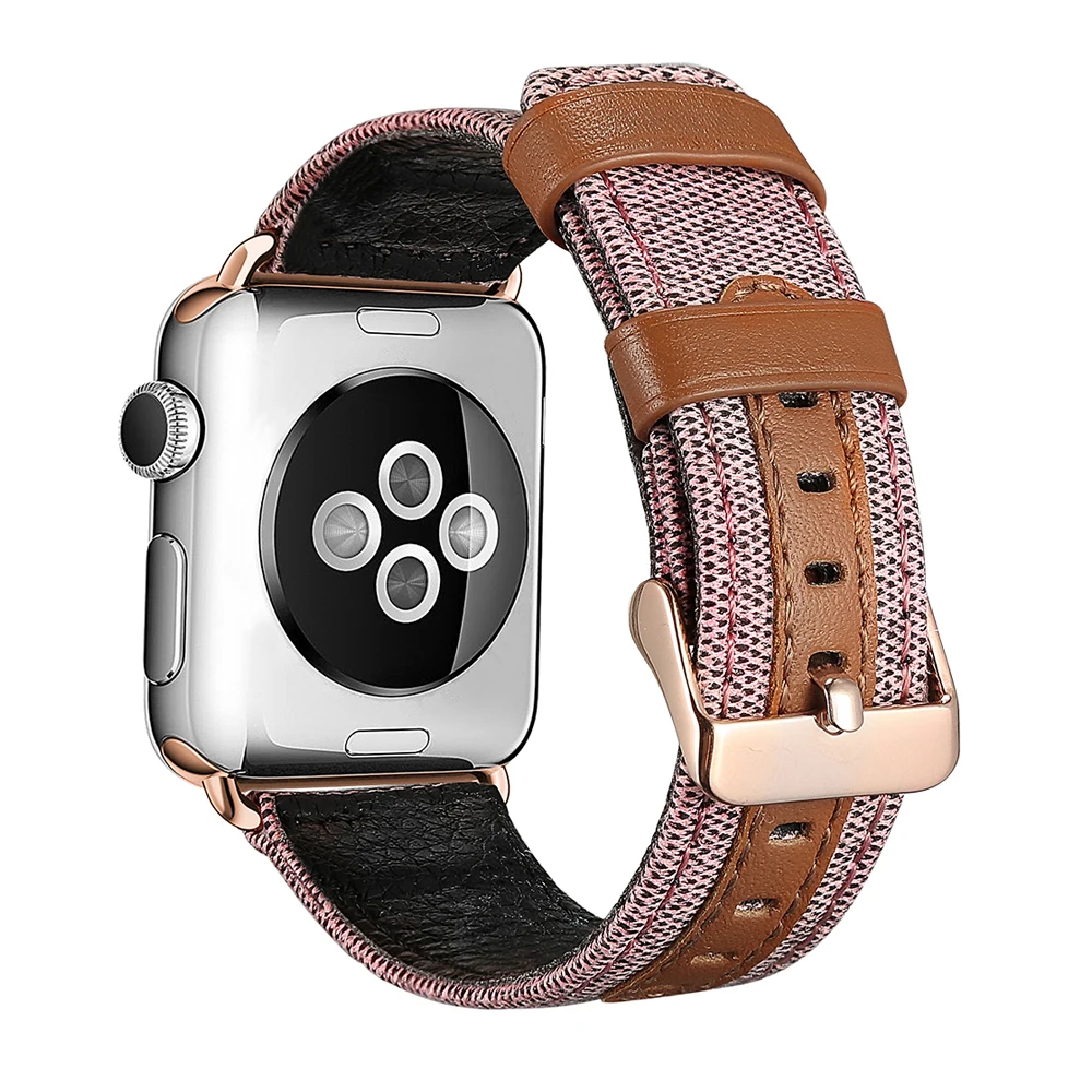 Холщовый ремешок для часов из натуральной кожи apple watch 42 мм/38 мм/44 мм/40 мм наручный