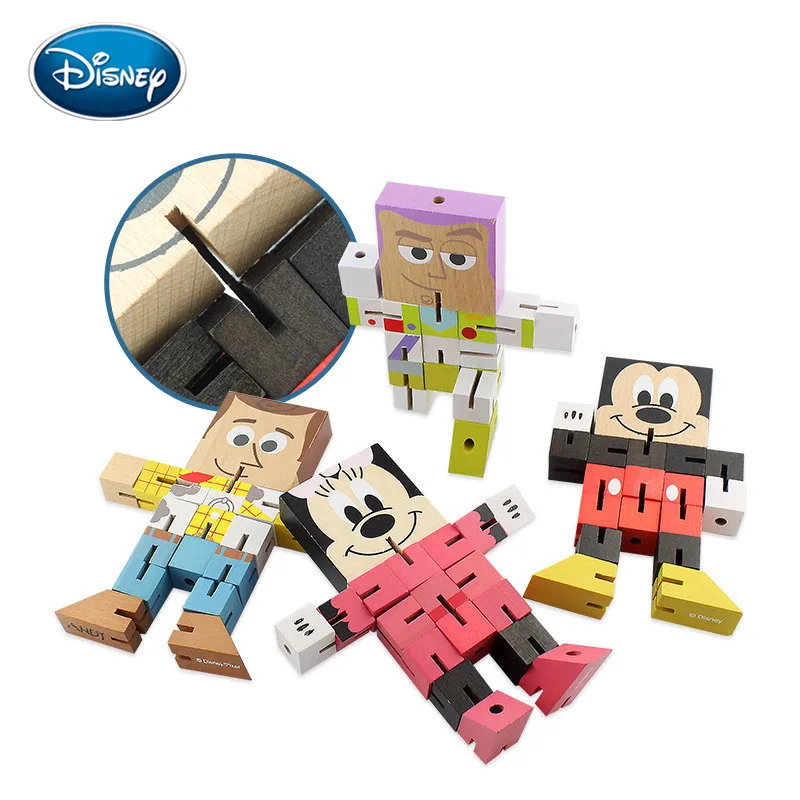 Дисней Микки Минни деревянный куб складной гуманоидный Мода для родителей и